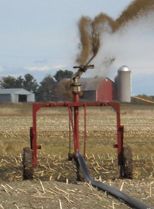 Another form of manure irrigation involves using a single nozzle system such as this one. Courtesy of Wisconsin Department of Natural Resources
